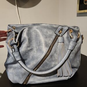 NWOT - Stylish Blue Handbag with Tassel Accent